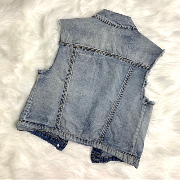 Distressed Denim Vest - Picture 2 of 3